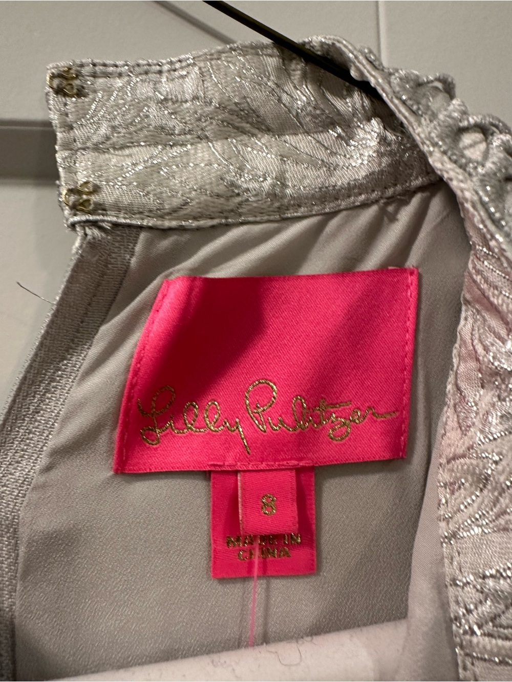 Lilly Pulitzer Silver Floral Embossed Sleeveless Mini Dress - Picture 3 of 6